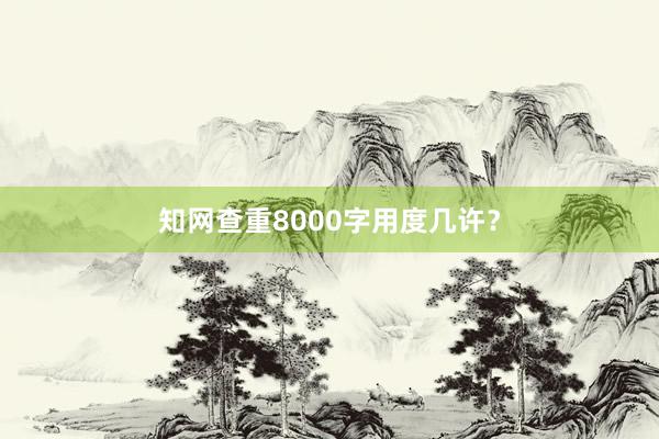 知网查重8000字用度几许？