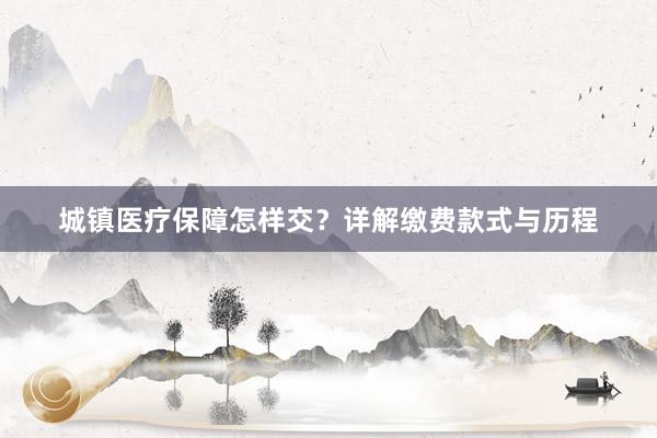 城镇医疗保障怎样交？详解缴费款式与历程